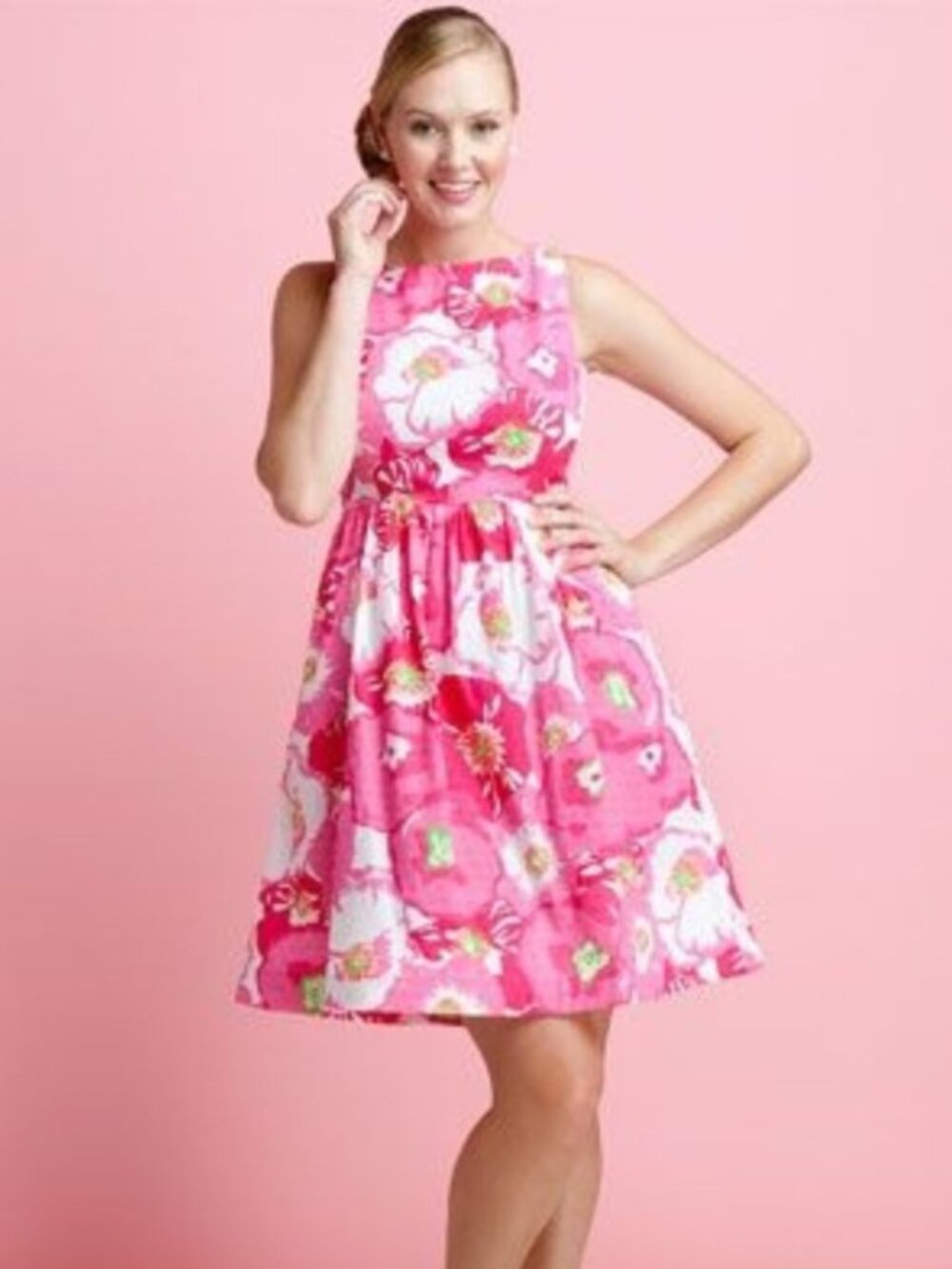 Lilly Pulitzer Eryn Dress Size 4 Pink Floral Sleeveless